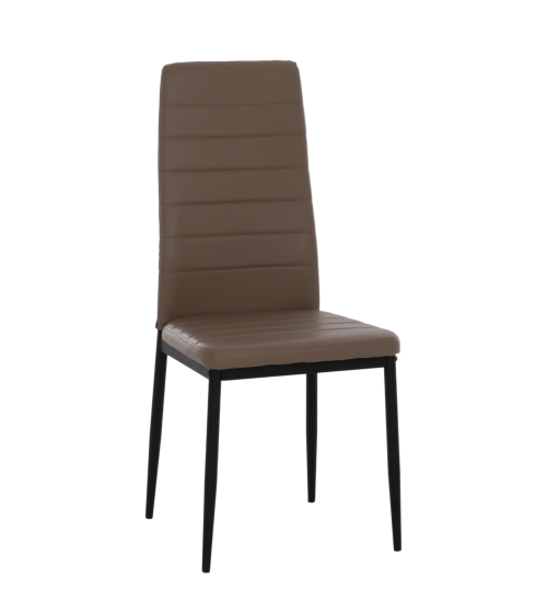 Καρέκλα Μεταλλική Μαύρη - Καπουτσινό PU